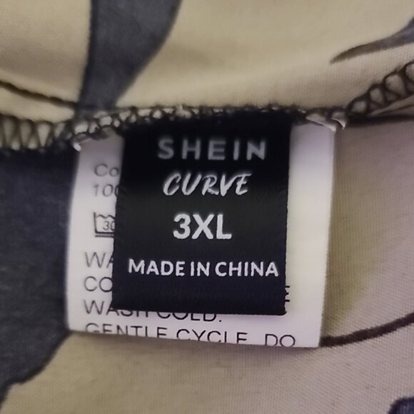 SHEIN Black and Cream Floral Blouse - Picture 6 of 7